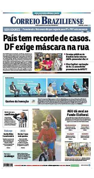Confira a Capa do Jornal Correio Braziliense do dia 20/01/2022