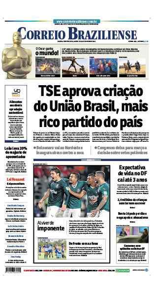 Confira a Capa do Jornal Correio Braziliense do dia 09/02/2022