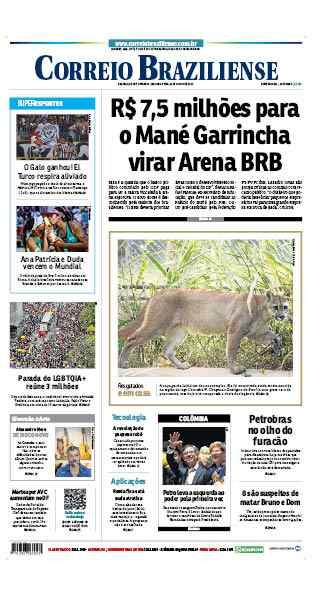 Confira a Capa do Jornal Correio Braziliense do dia 20/06/2022