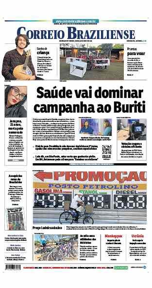 Confira a Capa do Jornal Correio Braziliense do dia 20/08/2022