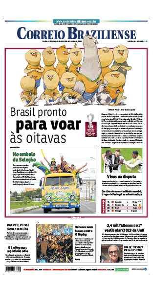 Confira a Capa do Jornal Correio Braziliense do dia 28/11/2022