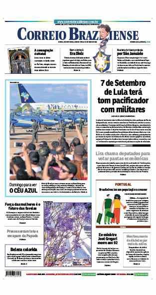 Confira a Capa do Jornal Correio Braziliense do dia 04/09/2023