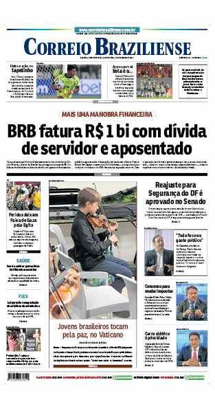 Confira a Capa do Jornal Correio Braziliense do dia 02/11/2023