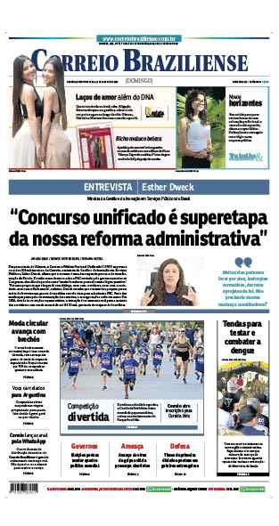 Confira a Capa do Jornal Correio Braziliense do dia 21/01/2024