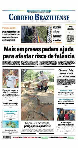 Confira a Capa do Jornal Correio Braziliense do dia 03/06/2024