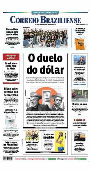 Confira a Capa do Jornal Correio Braziliense do dia 03/07/2024