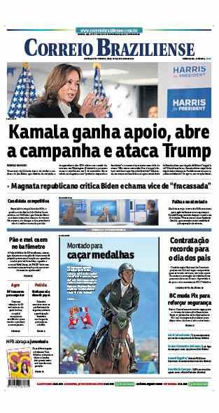 Confira a Capa do Jornal Correio Braziliense do dia 23/07/2024