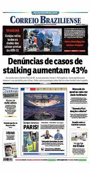 Confira a Capa do Jornal Correio Braziliense do dia 12/08/2024