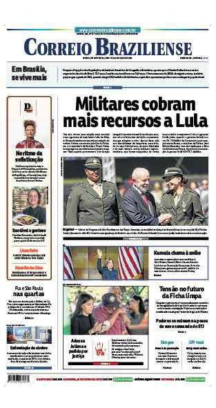 Confira a Capa do Jornal Correio Braziliense do dia 23/08/2024