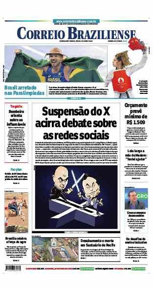 Confira a Capa do Jornal Correio Braziliense do dia 31/08/2024