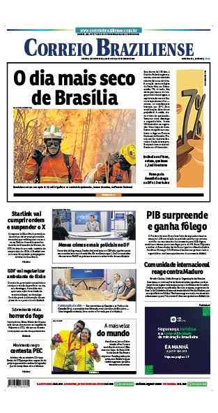 Confira a Capa do Jornal Correio Braziliense do dia 04/09/2024