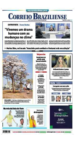 Confira a Capa do Jornal Correio Braziliense do dia 05/09/2024