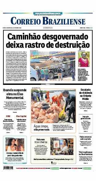 Confira a Capa do Jornal Correio Braziliense do dia 22/09/2024