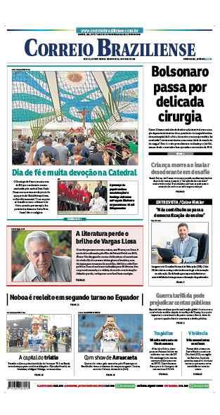 Confira a Capa do Jornal Correio Braziliense do dia 14/04/2025
