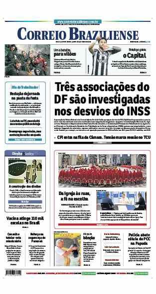 Confira a Capa do Jornal Correio Braziliense do dia 01/05/2025