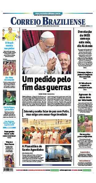Confira a Capa do Jornal Correio Braziliense do dia 12/05/2025