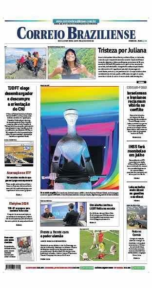 Confira a Capa do Jornal Correio Braziliense do dia 25/06/2025