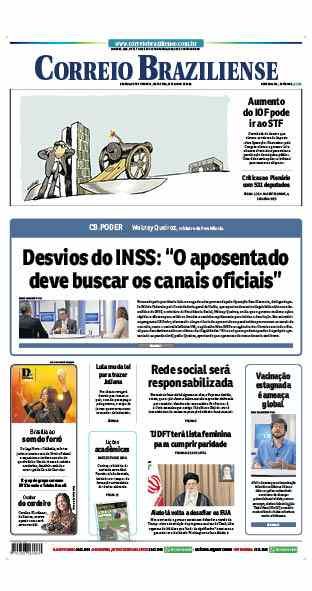 Confira a Capa do Jornal Correio Braziliense do dia 27/06/2025
