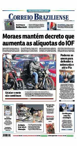 Confira a Capa do Jornal Correio Braziliense do dia 17/07/2025