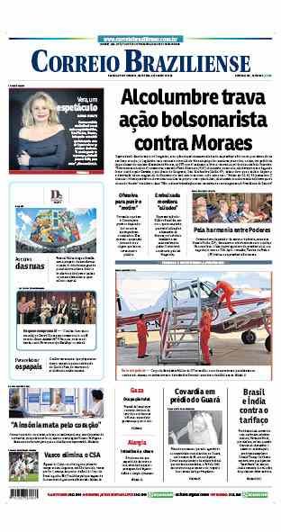 Confira a Capa do Jornal Correio Braziliense do dia 08/08/2025