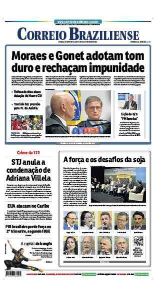 Confira a Capa do Jornal Correio Braziliense do dia 03/09/2025