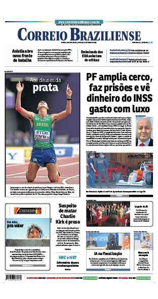 Confira a Capa do Jornal Correio Braziliense do dia 13/09/2025