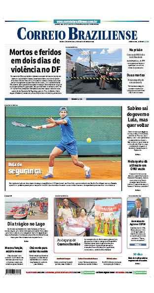 Confira a Capa do Jornal Correio Braziliense do dia 27/09/2025