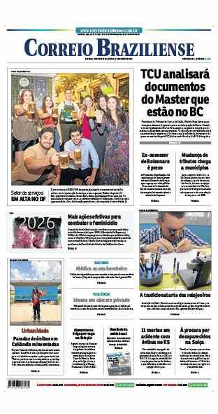 Confira a Capa do Jornal Correio Braziliense do dia 03/01/2026