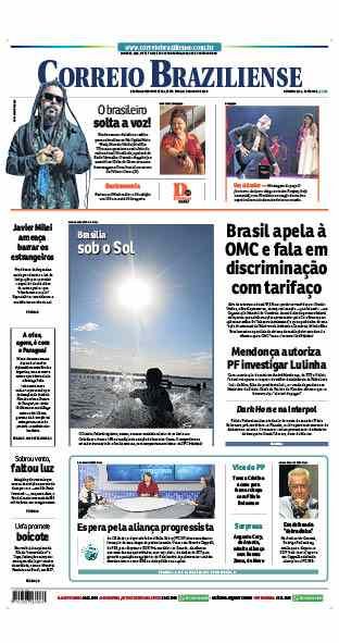 Confira a Capa do Jornal Correio Braziliense do dia 31/07/2026
