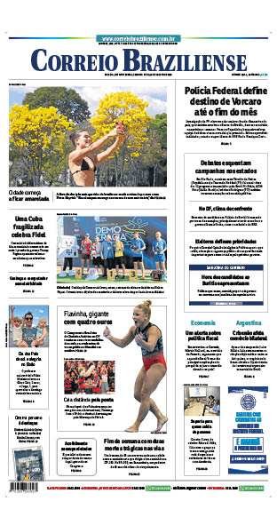 Confira a Capa do Jornal Correio Braziliense do dia 10/08/2026