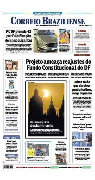 Confira a Capa do Jornal Correio Braziliense do dia 13/08/2026