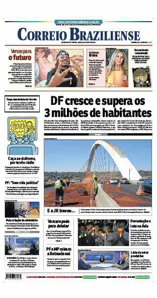 Confira a Capa do Jornal Correio Braziliense do dia 29/08/2026