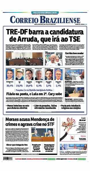 Confira a Capa do Jornal Correio Braziliense do dia 04/09/2026