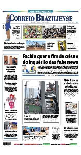 Confira a Capa do Jornal Correio Braziliense do dia 05/09/2026