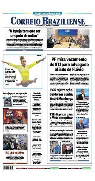 Confira a Capa do Jornal Correio Braziliense do dia 20/10/2026